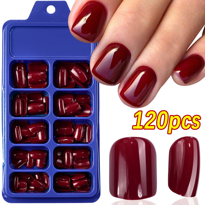 Glossy finish false nails for women, perfect for a quick, salon-quality DIY manicure.