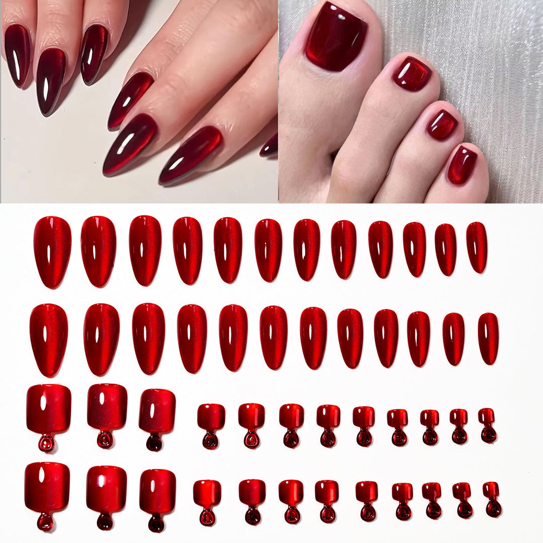 Beautiful press-on nail tips with a glossy finish. Achieve a professional DIY manicure for women's beauty.