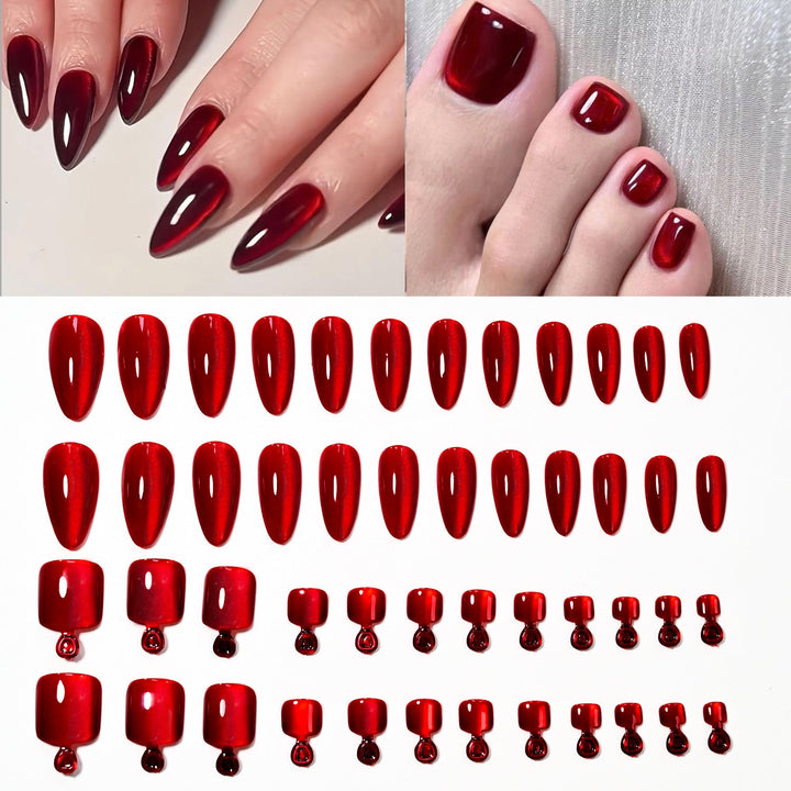 Beautiful press-on nail tips with a glossy finish. Achieve a professional DIY manicure for women's beauty.