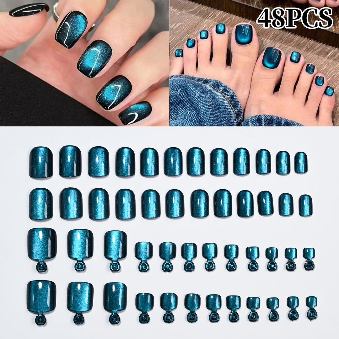 Complete DIY manicure set: women's glossy press-on nail tips for an effortless, beautiful, and quick look.