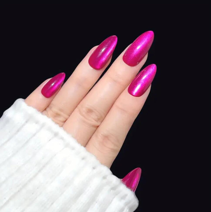 Easy-apply glossy stiletto false nails for women, durable press-on nail tips perfect for stylish nail art.