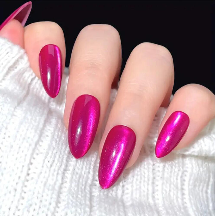 Long-lasting glossy stiletto nail tips, women's press-on false nails for a chic and professional manicure.
