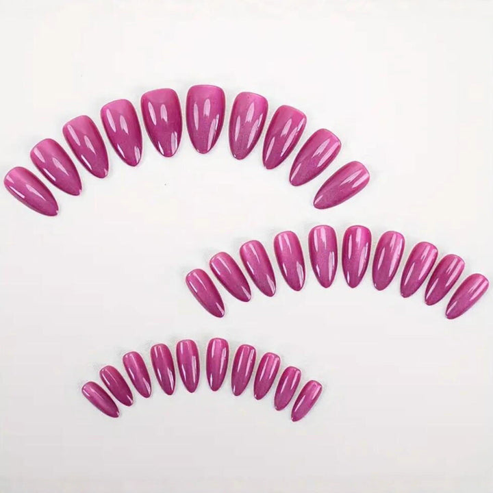 Premium glossy stiletto fake nails for women, DIY long-lasting press-on nail tips for stunning nail art.
