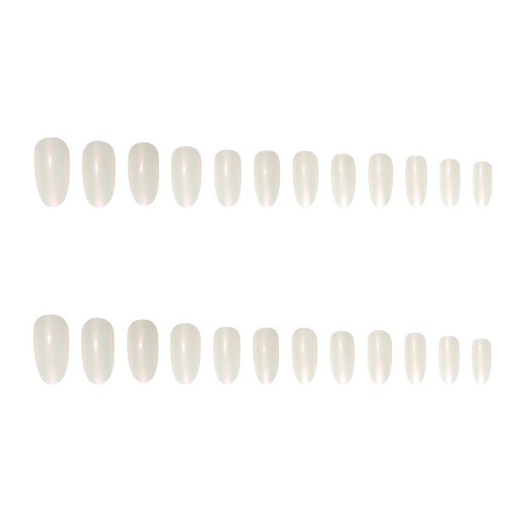 Chic glossy white gel nail extensions. Durable & long-lasting for elegant women's manicures & stylish nail art.