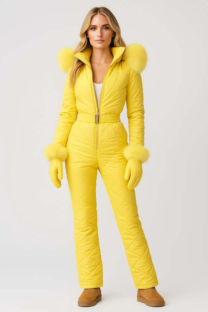 Women's Hailey tailored ski suit, insulated for warmth. Stylish snow wear for cold weather & outdoor sports.