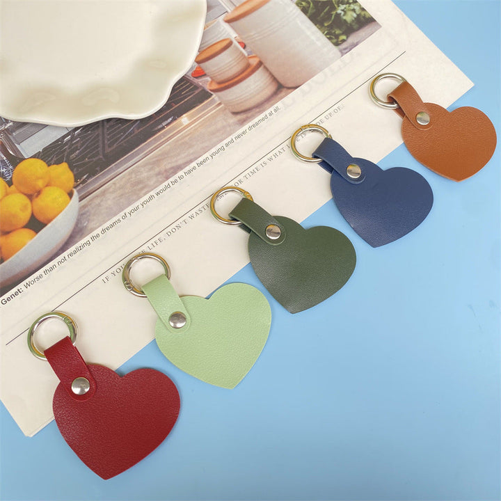 Colorful heart leather keychain, a vibrant women's accessory for keys.