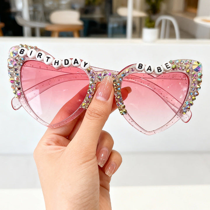 Unique heart-shaped fashion sunglasses, a perfect stylish gift for her with UV protection.