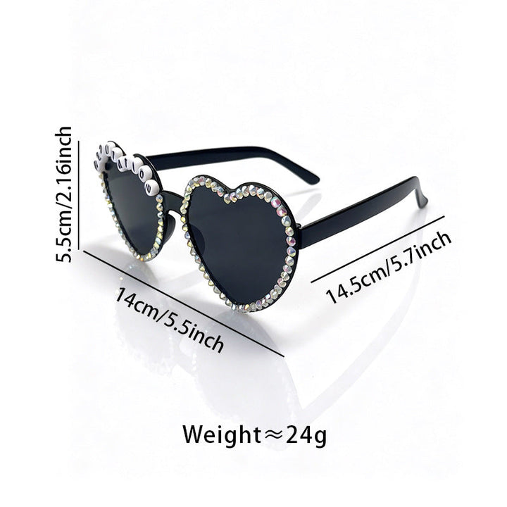 Stylish women's heart sunglasses, rhinestone embellished for a glamorous, trendy look. Offers UV protection.