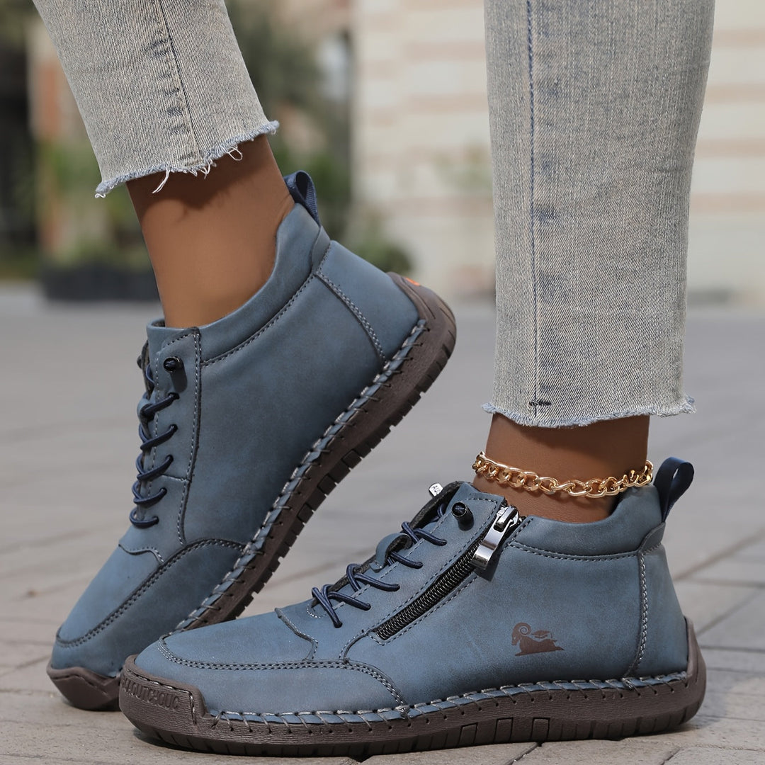 Chic women's high-top zip-up sneakers, everyday comfort, with supportive design.