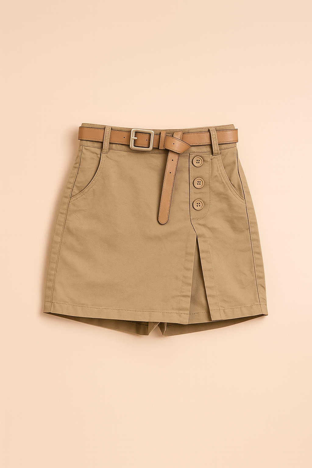 Trendy green high-waist shorts for women, providing comfortable everyday wear & stylish summer fashion.