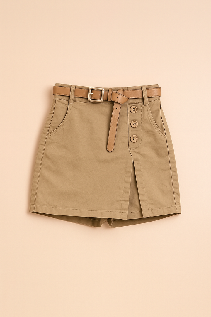 Trendy green high-waist shorts for women, providing comfortable everyday wear & stylish summer fashion.