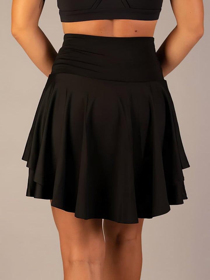 Flared high waist workout skort for women, perfect for gym sessions, running, or outdoor activities.