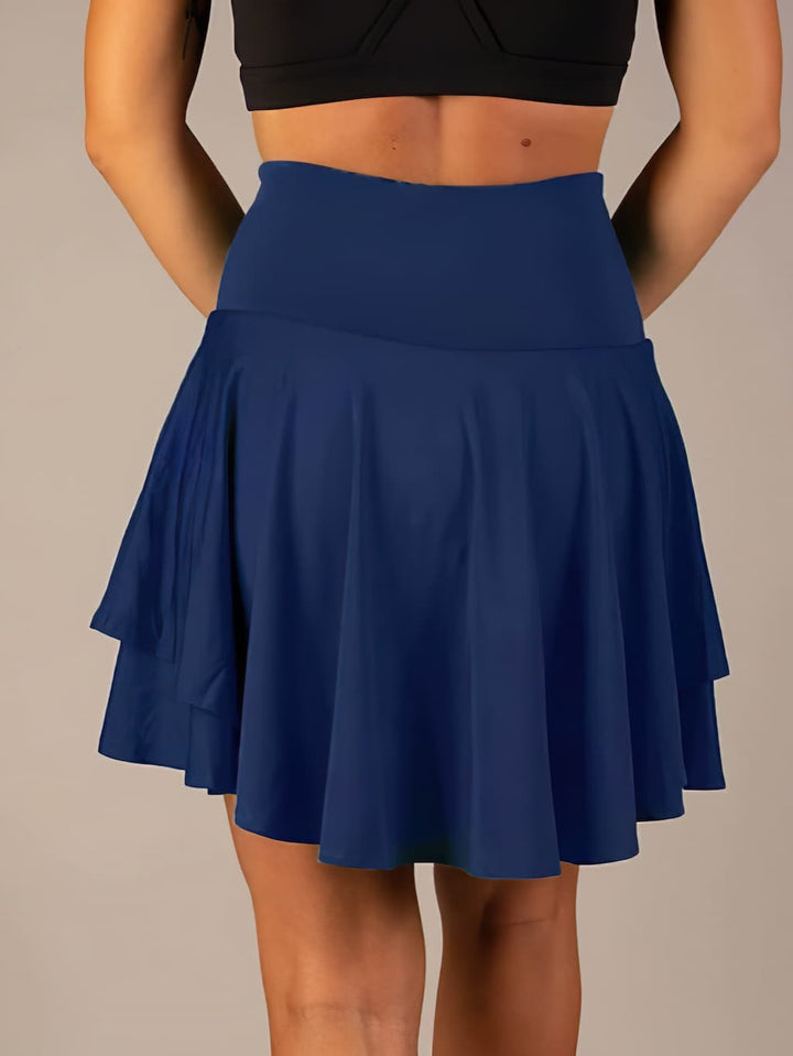 Stylish women's athletic high waist flared sportskirt, designed for an active and sporty lifestyle.