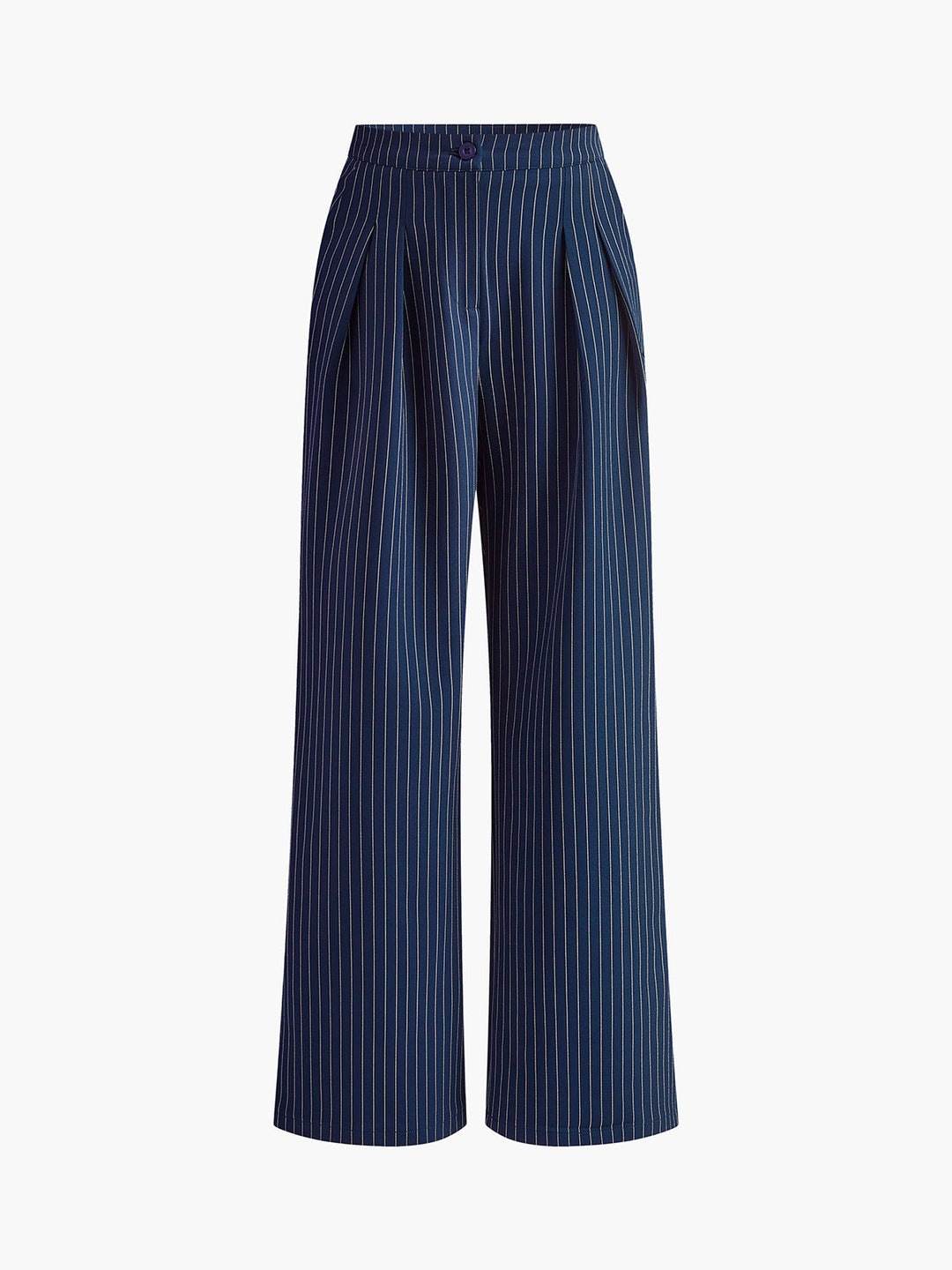 Comfortable women's high waist wide leg pinstripe pants, versatile for office wear or casual chic outfits.