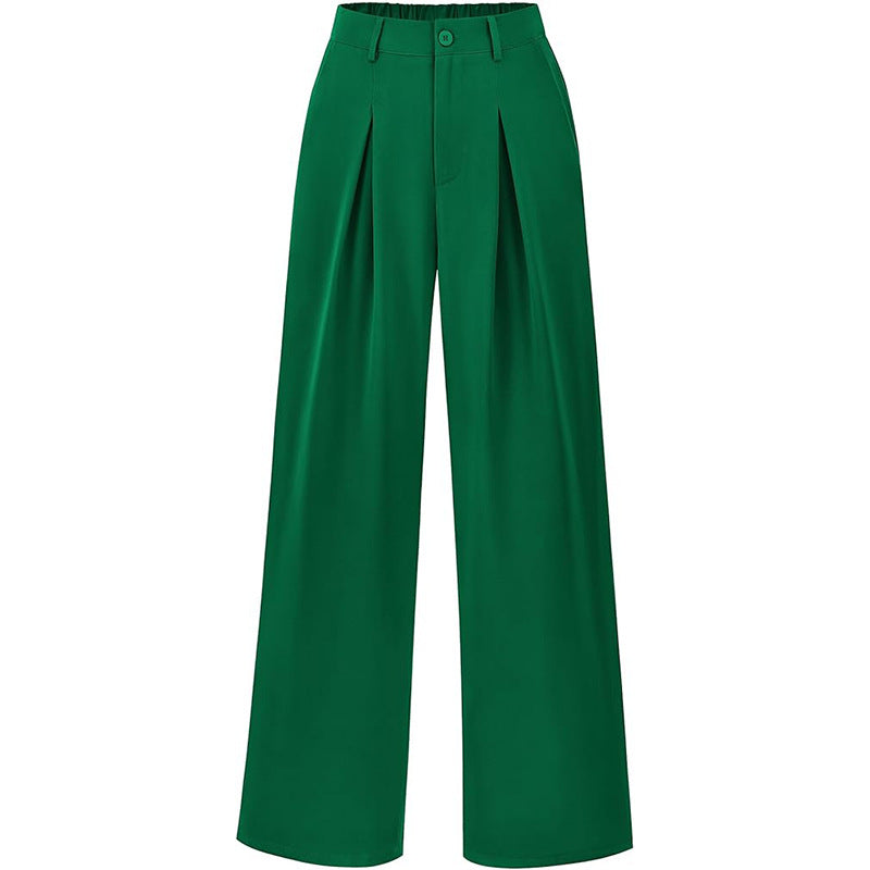 Women's high waist pleated wide leg trousers, elegant and comfortable.