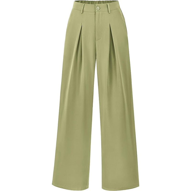Elegant pleated wide leg pants, modern silhouette, women's fashion.