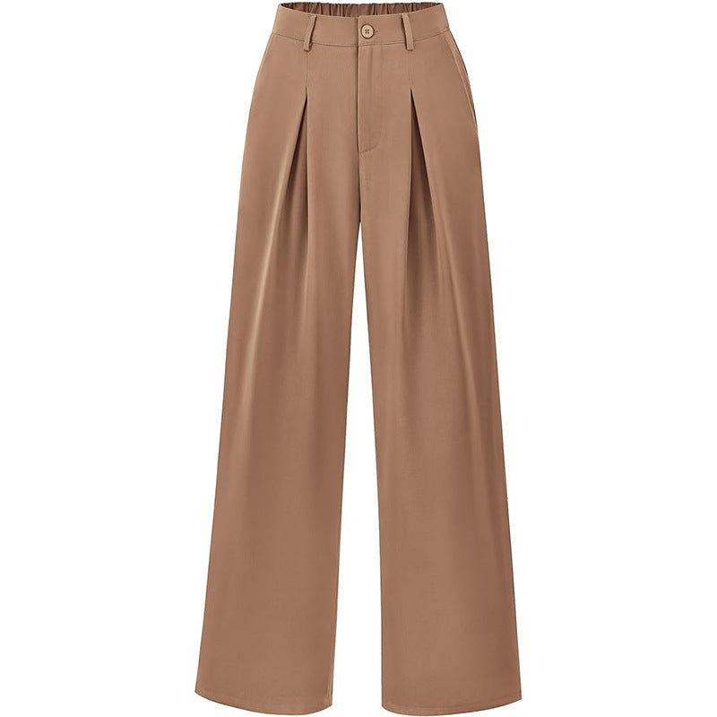Chic women's wide leg pants, high waist and pleated, perfect for any occasion.