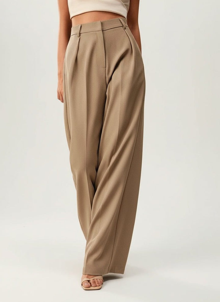 Women's casual chic high waist wide leg pants, tailored for a relaxed yet stylish appearance.