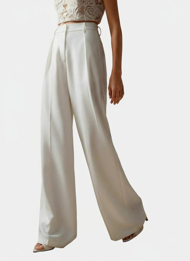 Women's chic wide leg trousers, high-waisted and expertly tailored for a flattering and versatile fit.