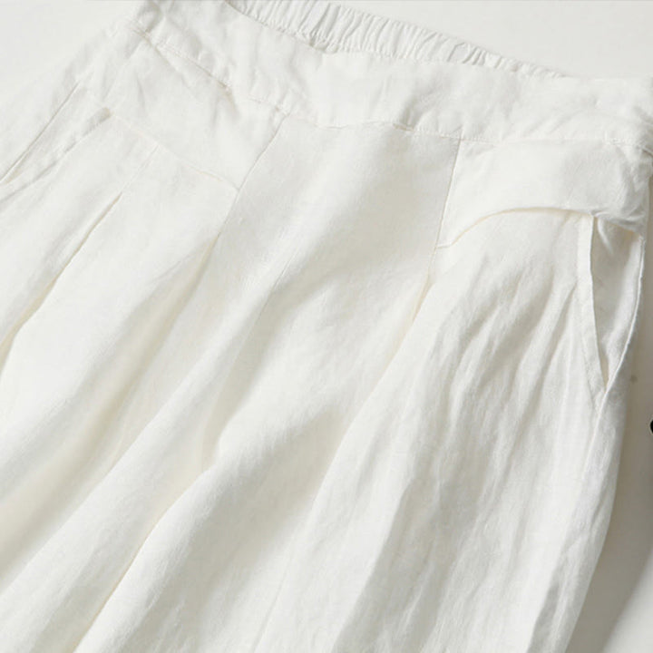 Comfortable women's high-waist wide-leg trousers, blending style with ease.