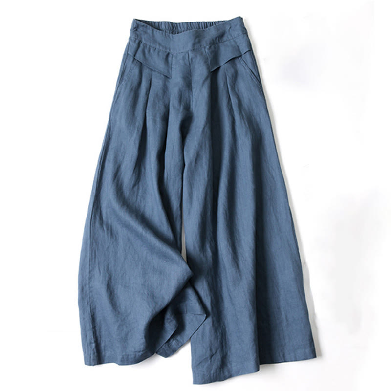 Elegant women's high-waisted wide-leg pants, offering effortless style & comfort.