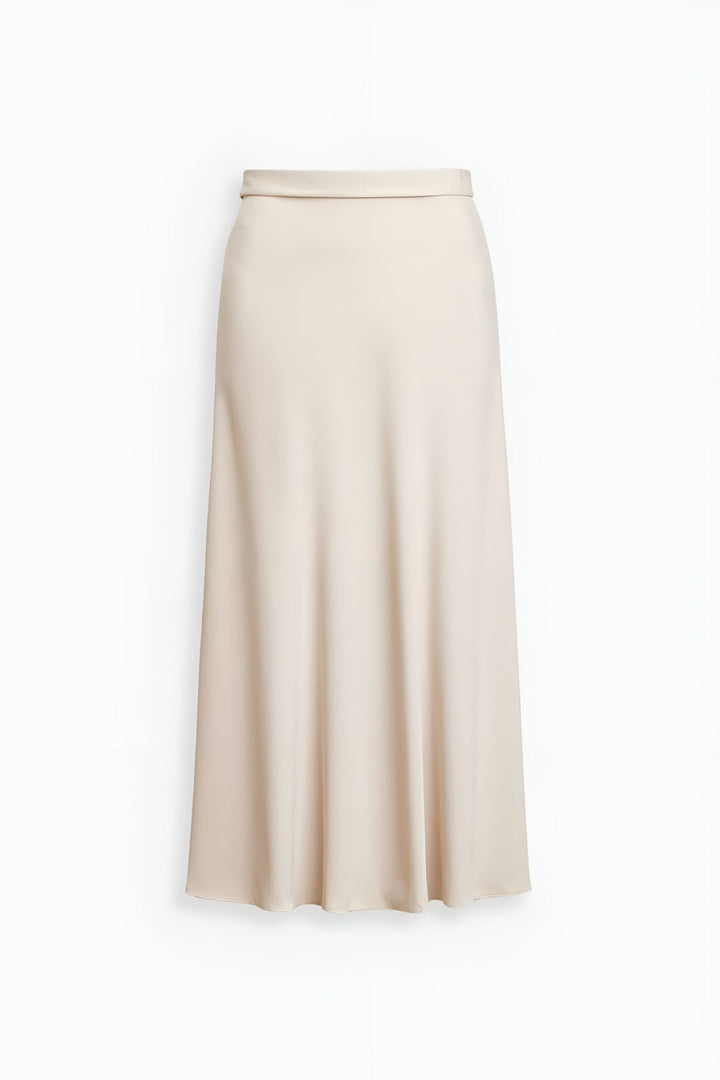 Elegant women's high-waisted A-line midi skirt, a fashion staple for chic and versatile outfits.