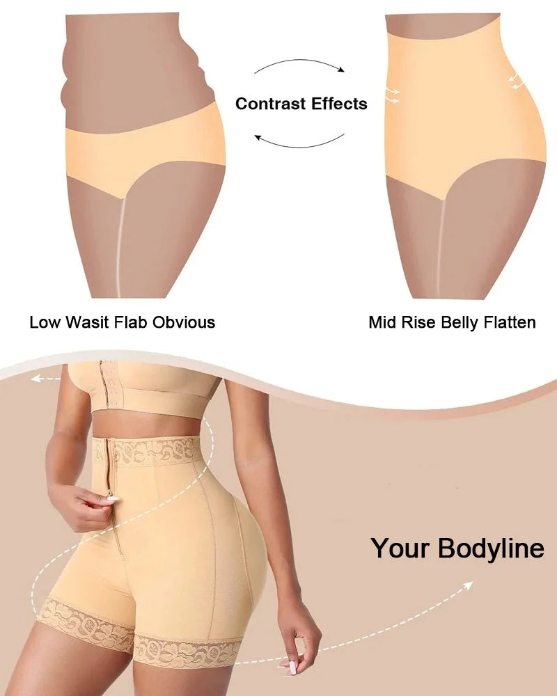 Women's firm control high-waisted shapewear shorts, excellent tummy control for a sleek silhouette.
