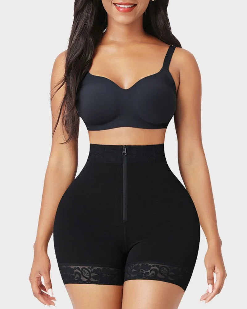 High-waisted shapewear shorts for women, tummy control & butt lifting seamless design.
