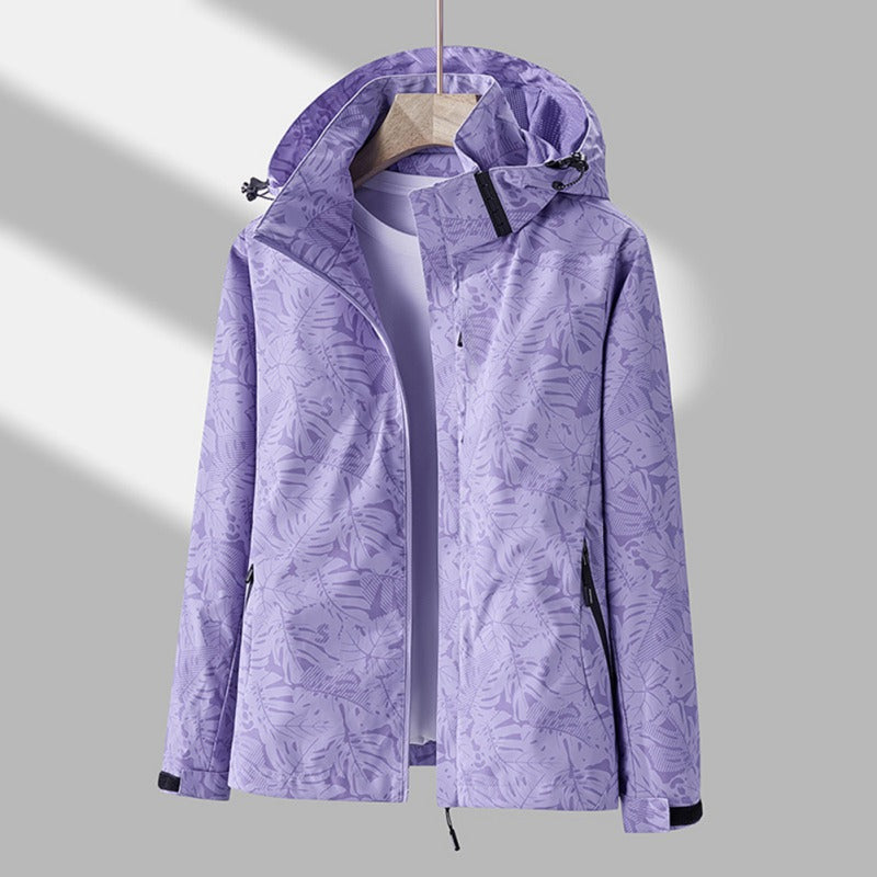 Women's hooded jacket, water & wind resistant. Perfect lightweight outerwear for outdoor activities & all-weather protection.
