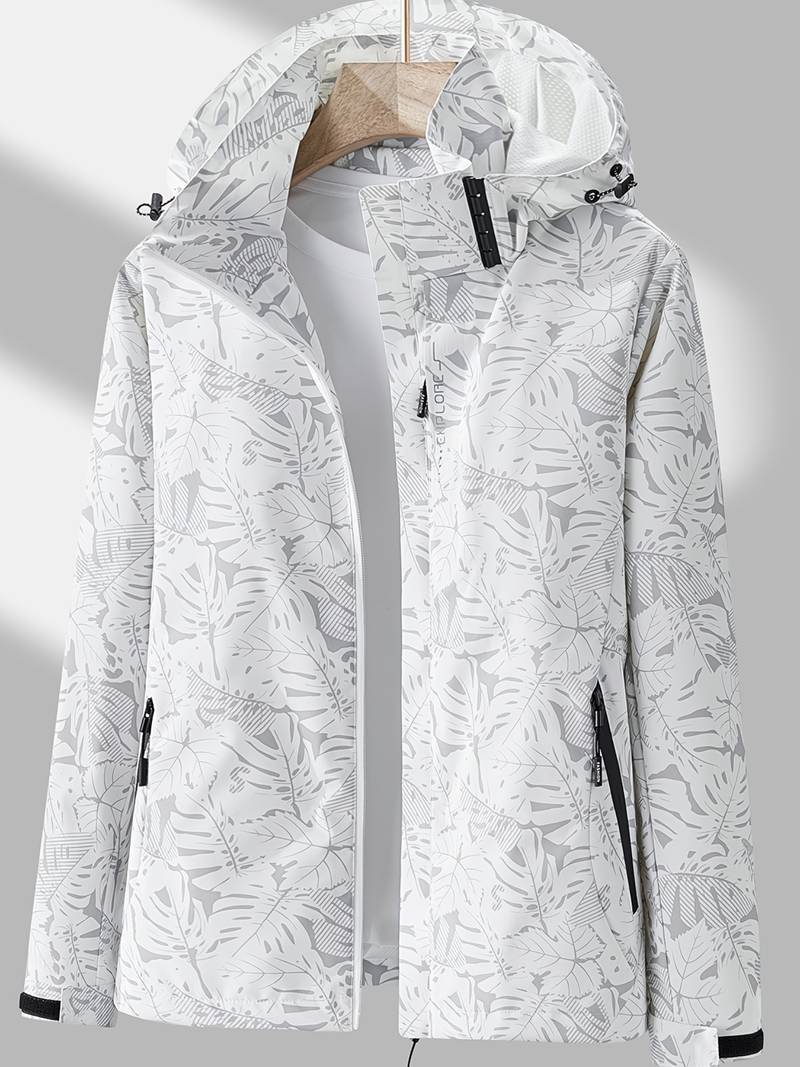 Lightweight women's hooded jacket for spring/fall. Water-resistant outerwear protects against wind & rain outdoors.