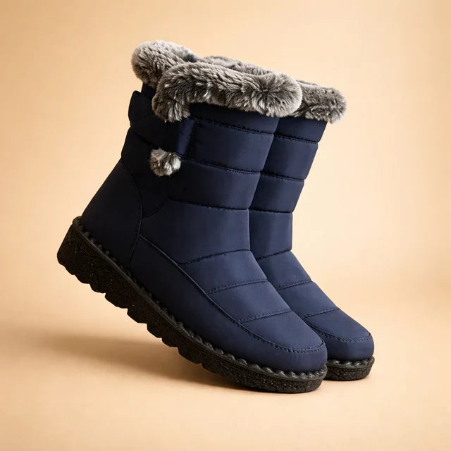 Women's insulated snow boots, warm & cozy for winter. Perfect ankle height for cold weather comfort.