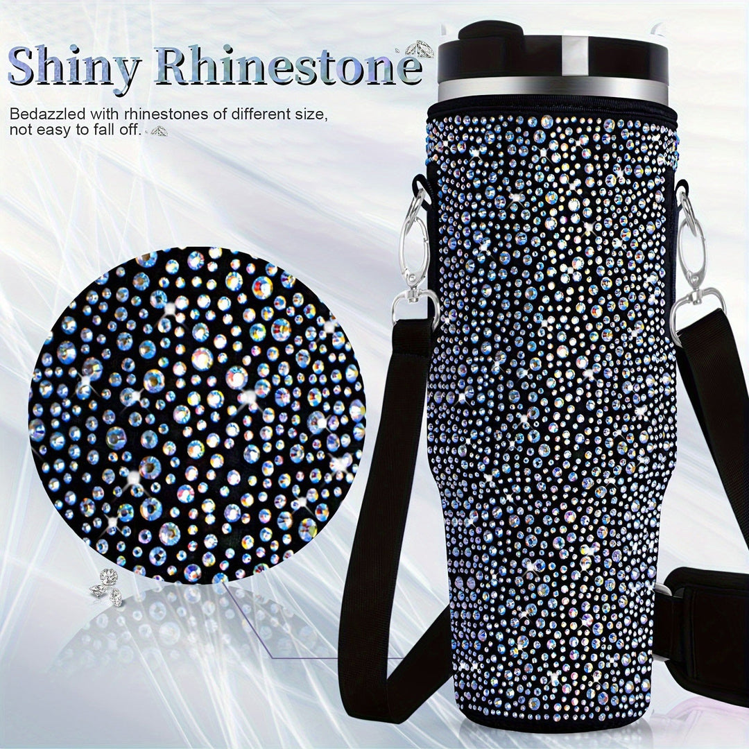 Insulated water bottle for women, featuring a versatile carry bag for easy transport.