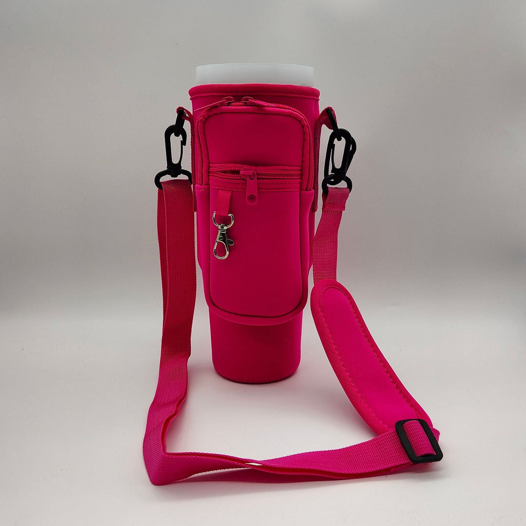 Practical women's water bottle, insulated, comes with a multi-functional carry bag.