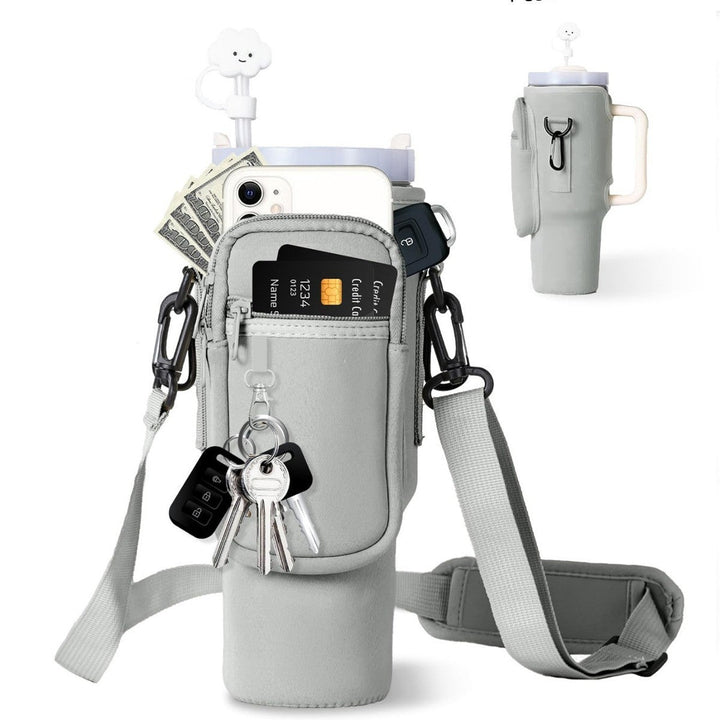 Durable thermal flask for women, with a convenient carry bag, ideal for outdoor activities.