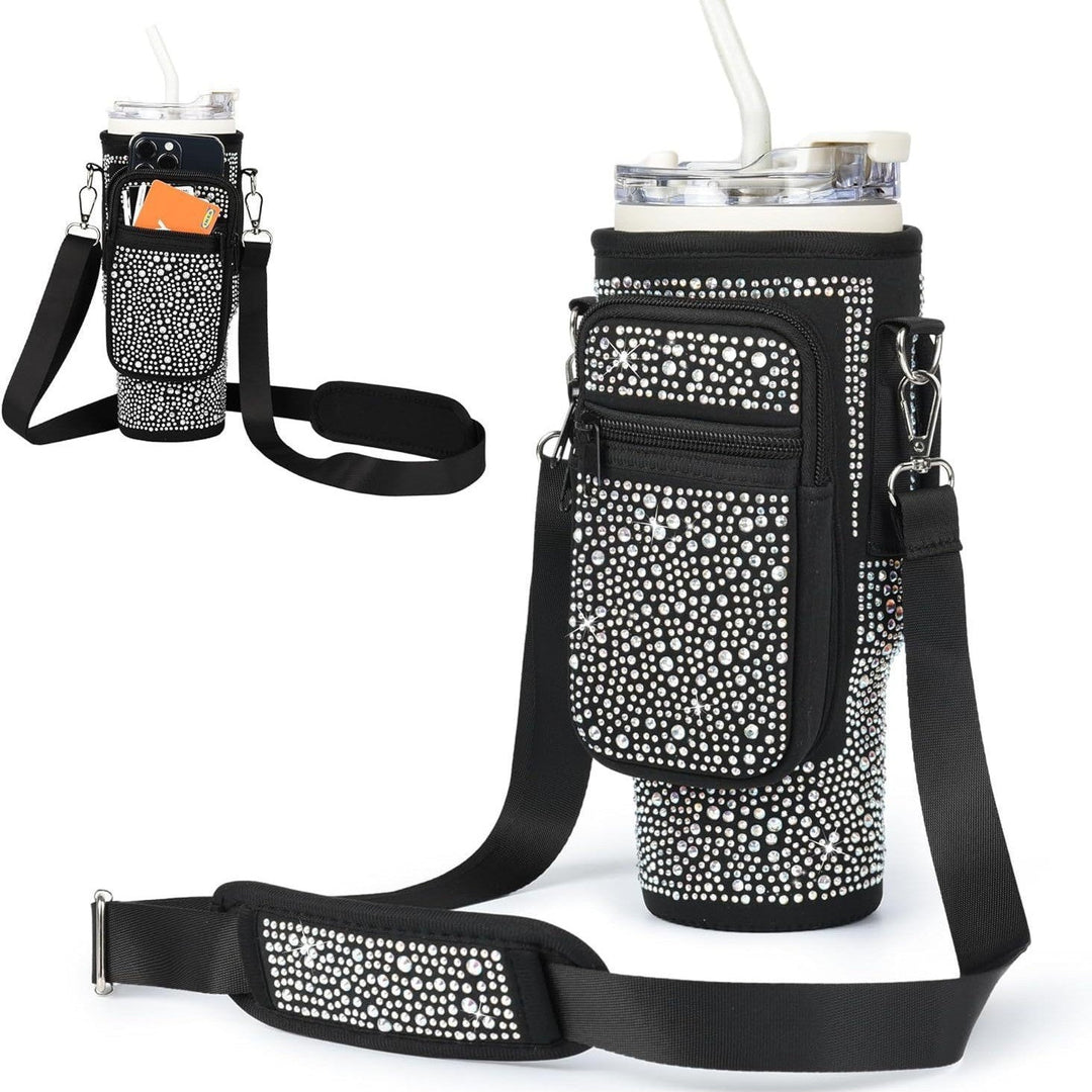Fashion-forward women's insulated water bottle and a versatile carry bag for travel.