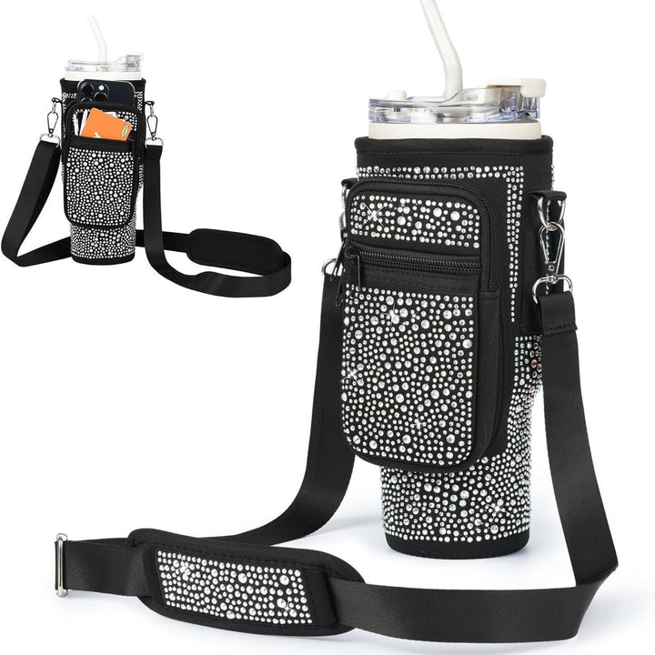 Fashion-forward women's insulated water bottle and a versatile carry bag for travel.