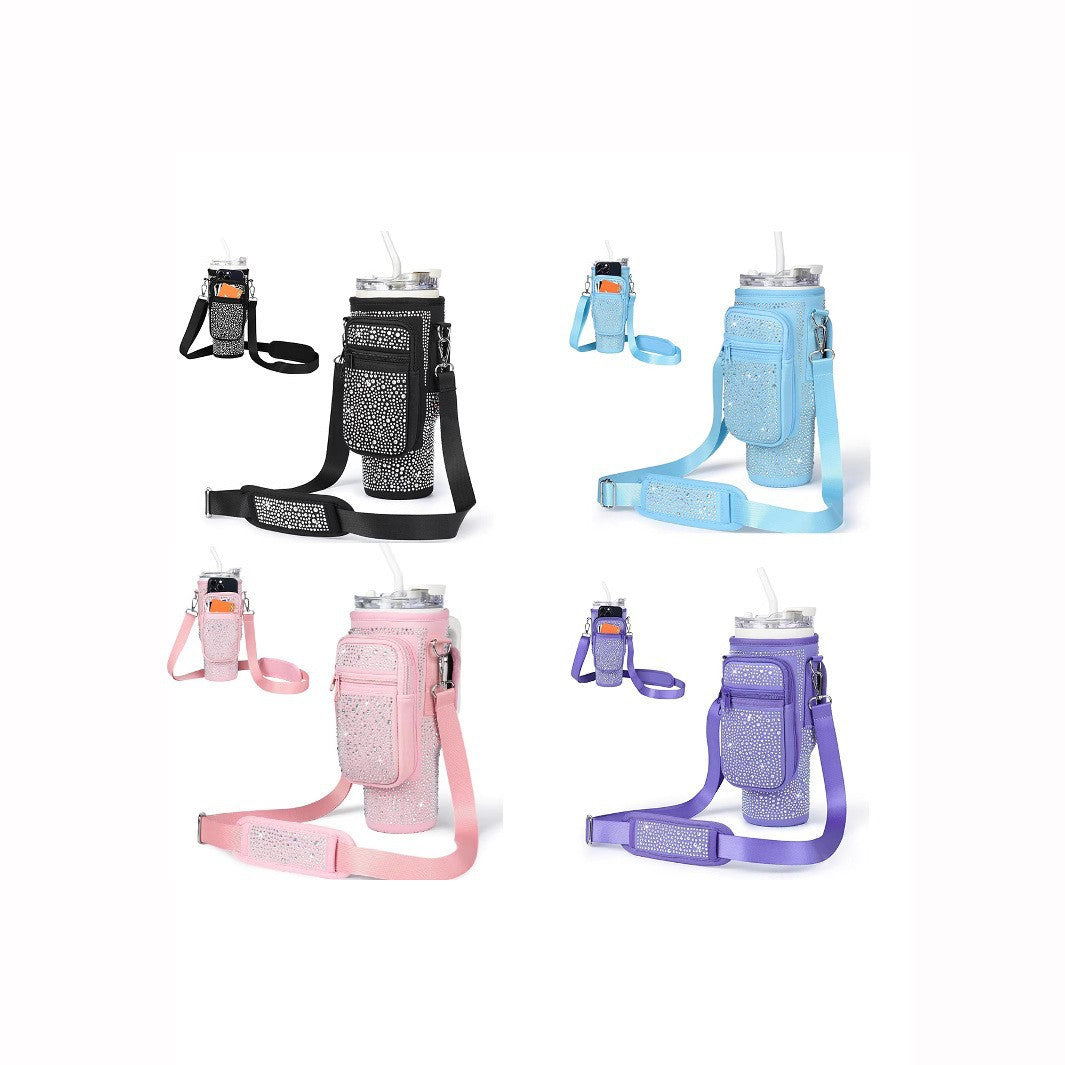 Hydrating women's insulated bottle, perfect for sports & daily use, includes carry bag.