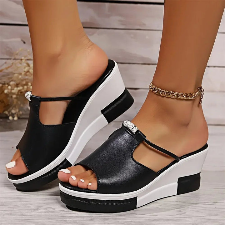 Women's Isla orthopedic wedge sandals with cushioned support for all-day comfort.