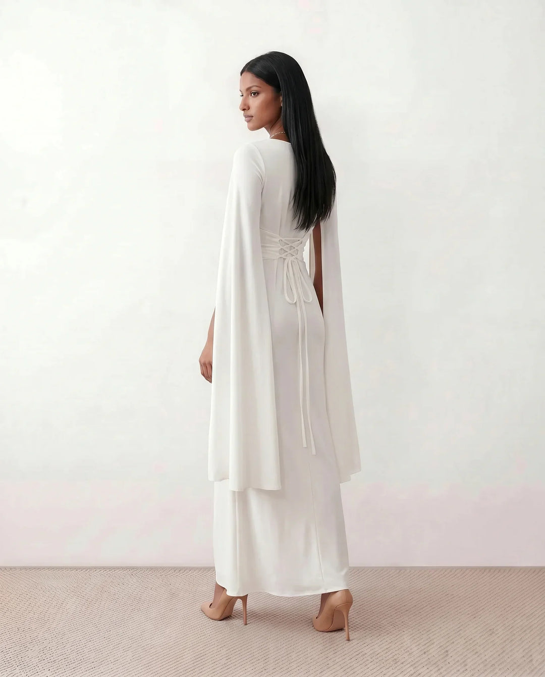 Stylish Women's Kamila Mermaid Maxi Dress, a long, flowy summer evening gown with an elegant silhouette.