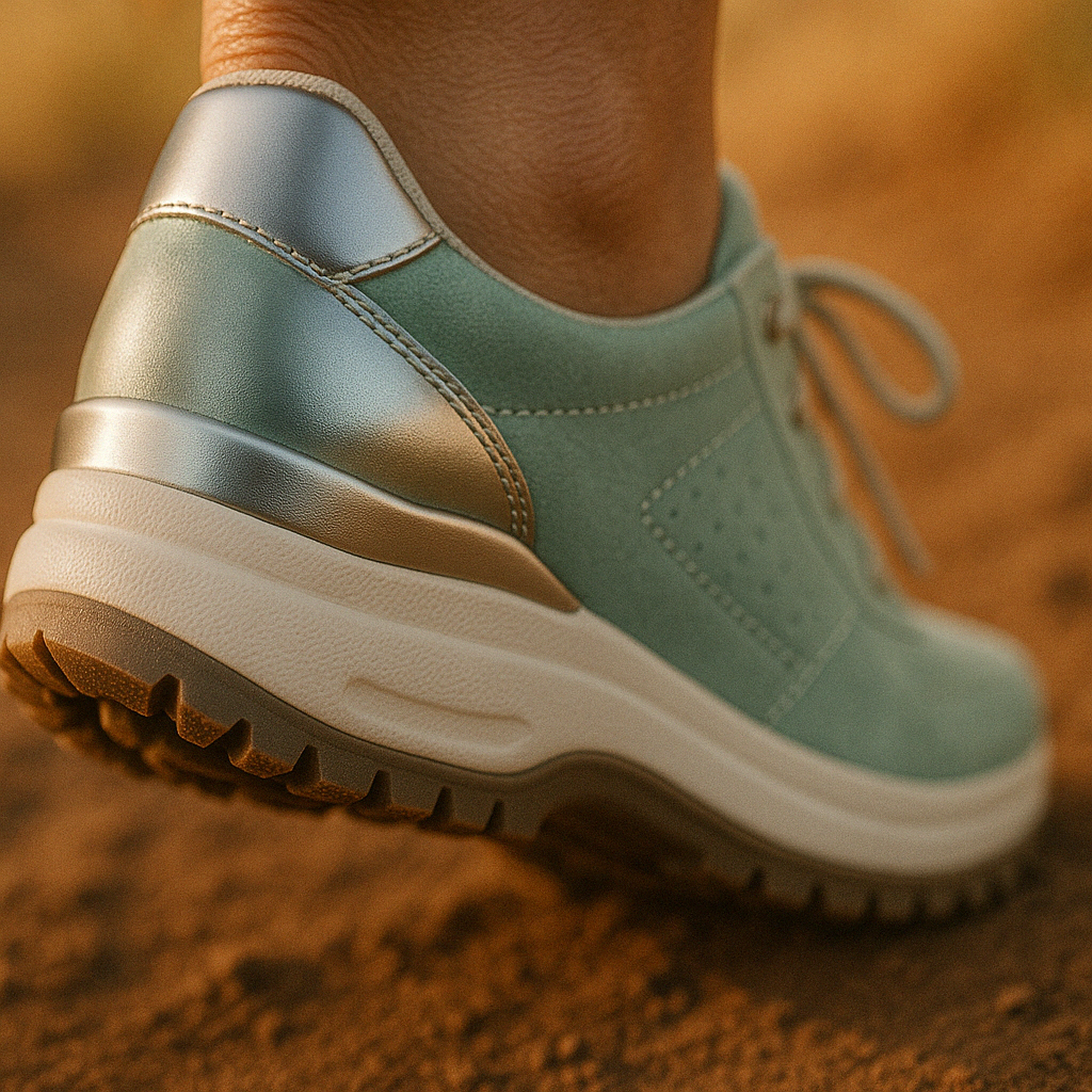 Lace-up women's wedge platform sneakers with side zip. Ideal comfort footwear for walking & casual.