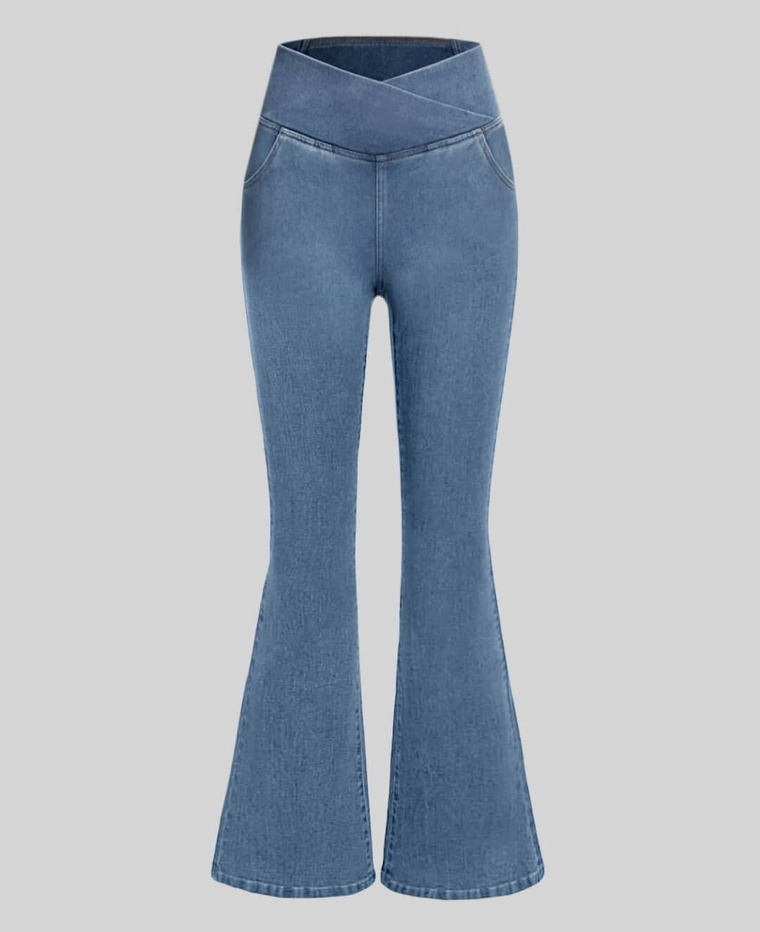 Slim fit dark blue women's stretch jeans, high-rise for ultimate comfort & style.