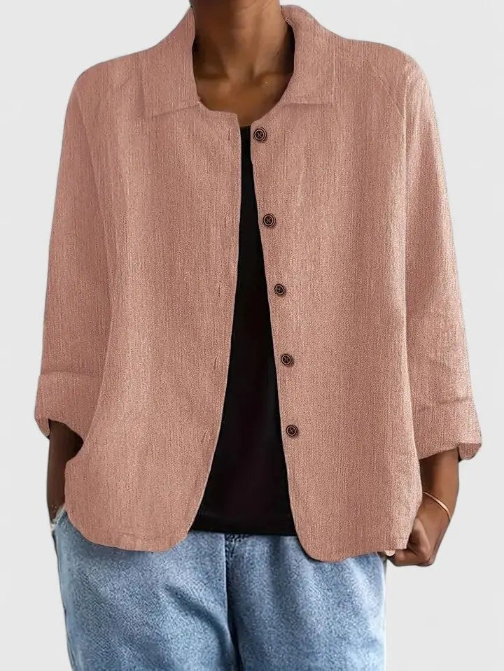 Relaxed fit lightweight button-up jacket, ideal for women's spring & summer evening wear.