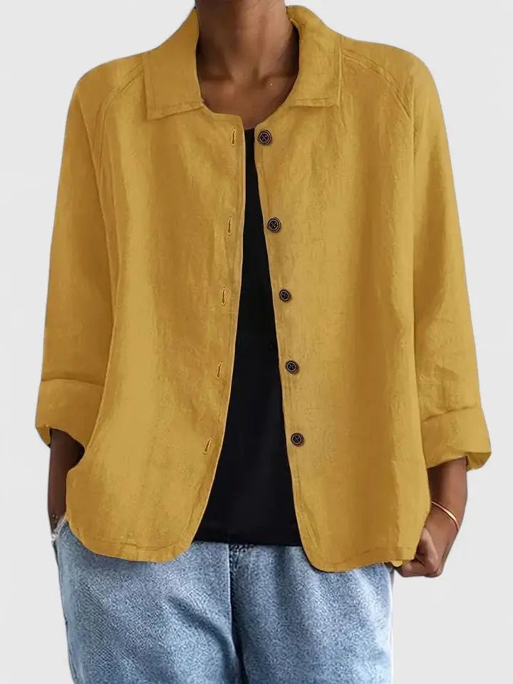 Women's casual button-up jacket, lightweight & versatile for spring fashion and summer evenings.