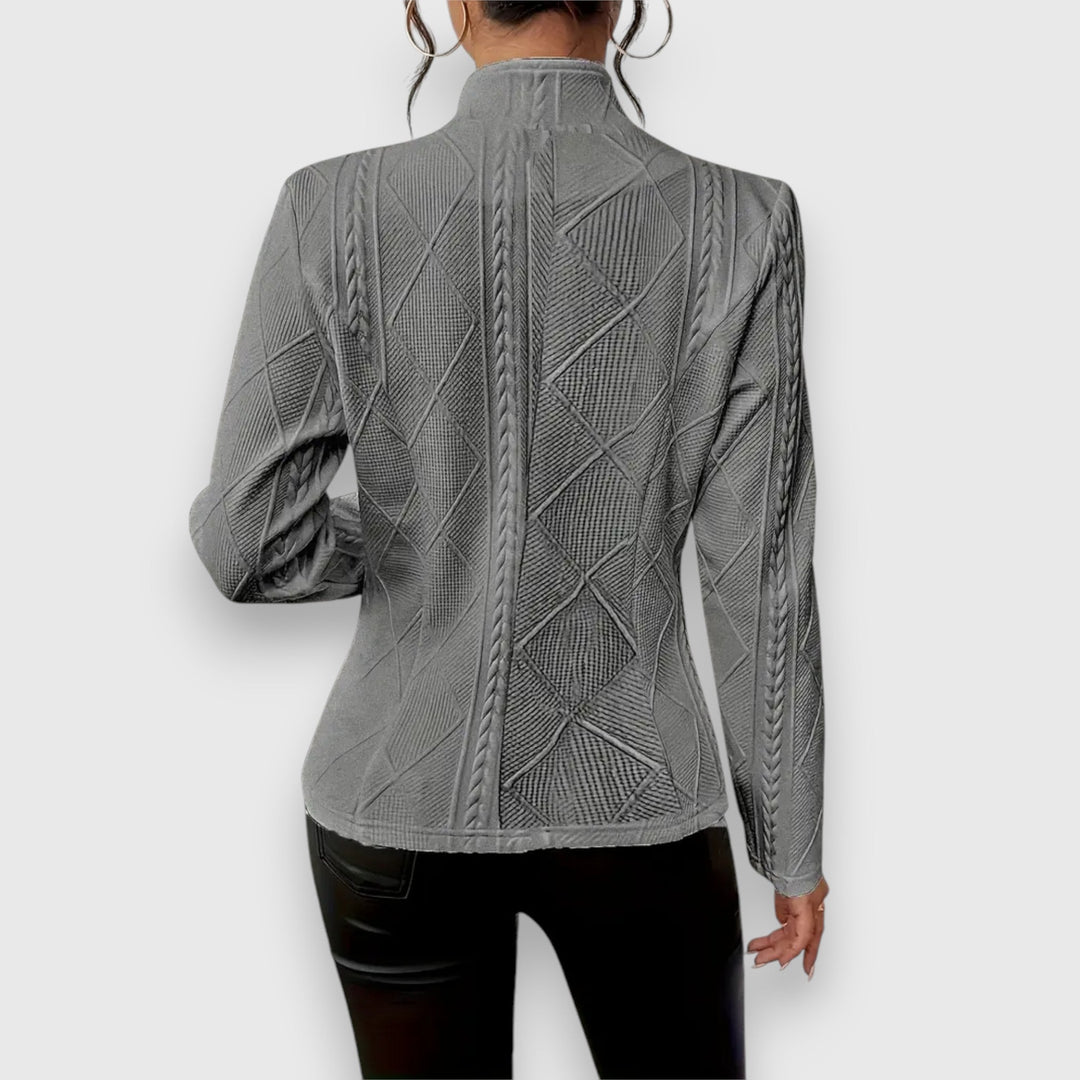Women's lightweight layering jacket in black, perfect for everyday casual style & transitional spring/fall outerwear.