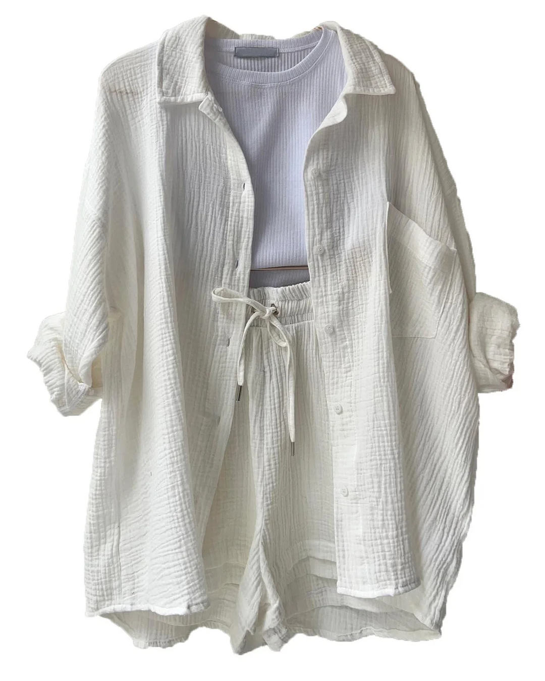 Women's lightweight shorts set, ideal for spring fashion, everyday wear & ultimate relaxation.