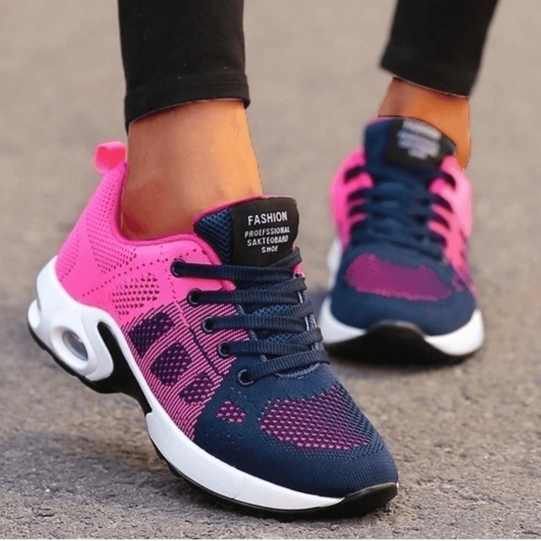 Lightweight women's sneakers, breathable and orthopedic for running, walking & daily comfort.