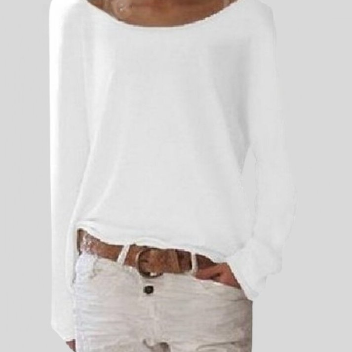 Folded women's lightweight pullover sweater. Cozy, versatile long sleeve top for travel & everyday comfort in fall/spring.