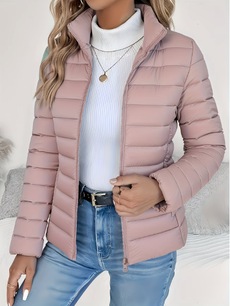 Fashionable women's lightweight quilted jacket, a versatile spring outerwear piece for everyday use.