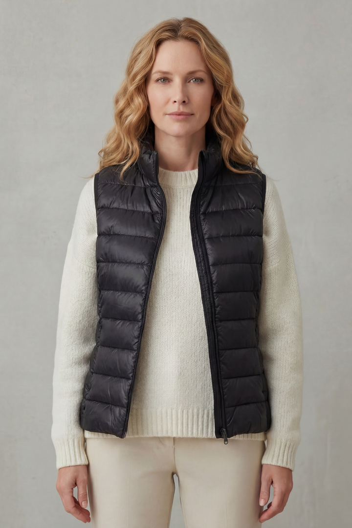 Ladies' lightweight quilted vest, designed for comfortable everyday wear.