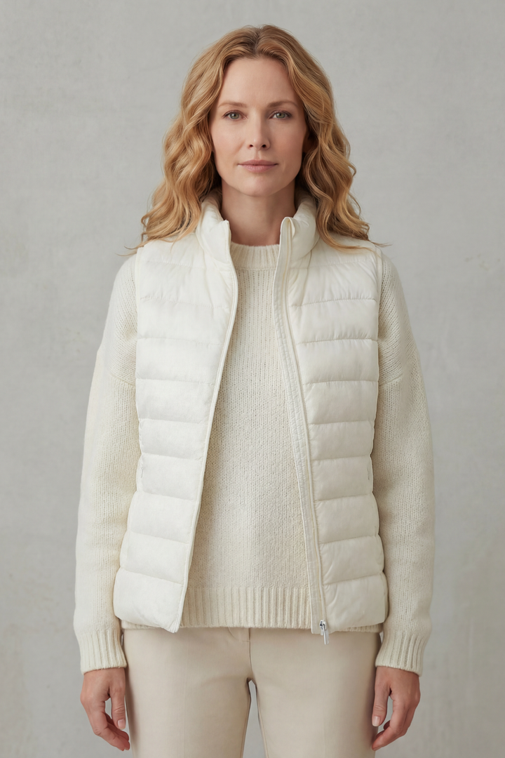 Stylish lightweight quilted vest for women, perfect for spring outfits.